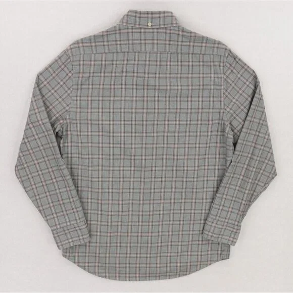 Taylor Stitch Shirt Mens 38 Green Brown Plaid Organic Cotton Long Sleeve - Picture 2 of 6